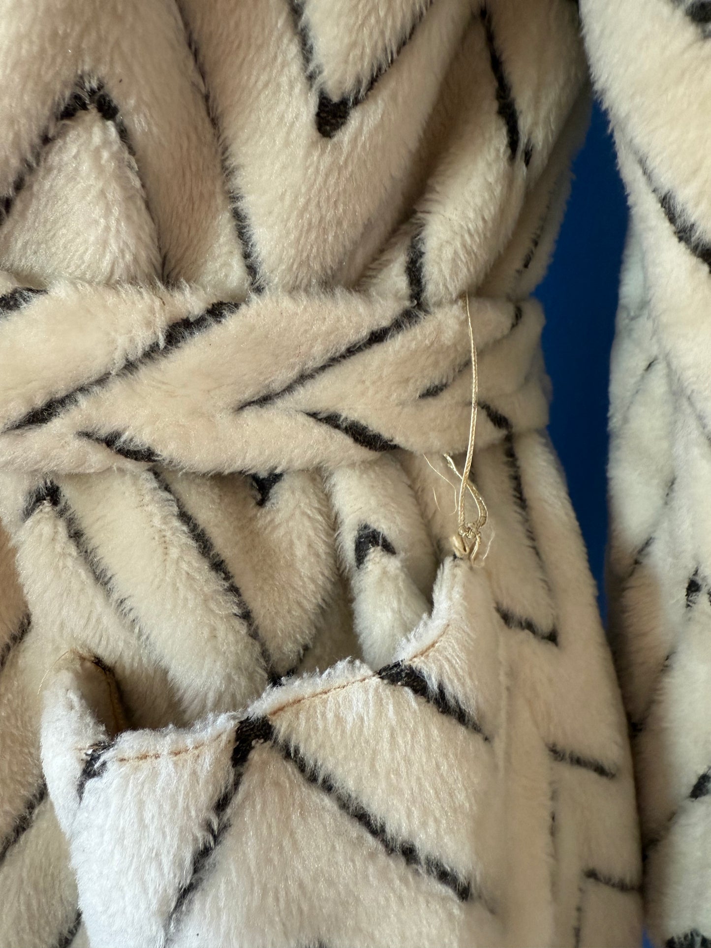 1970's Faux Fur Chevron Coat