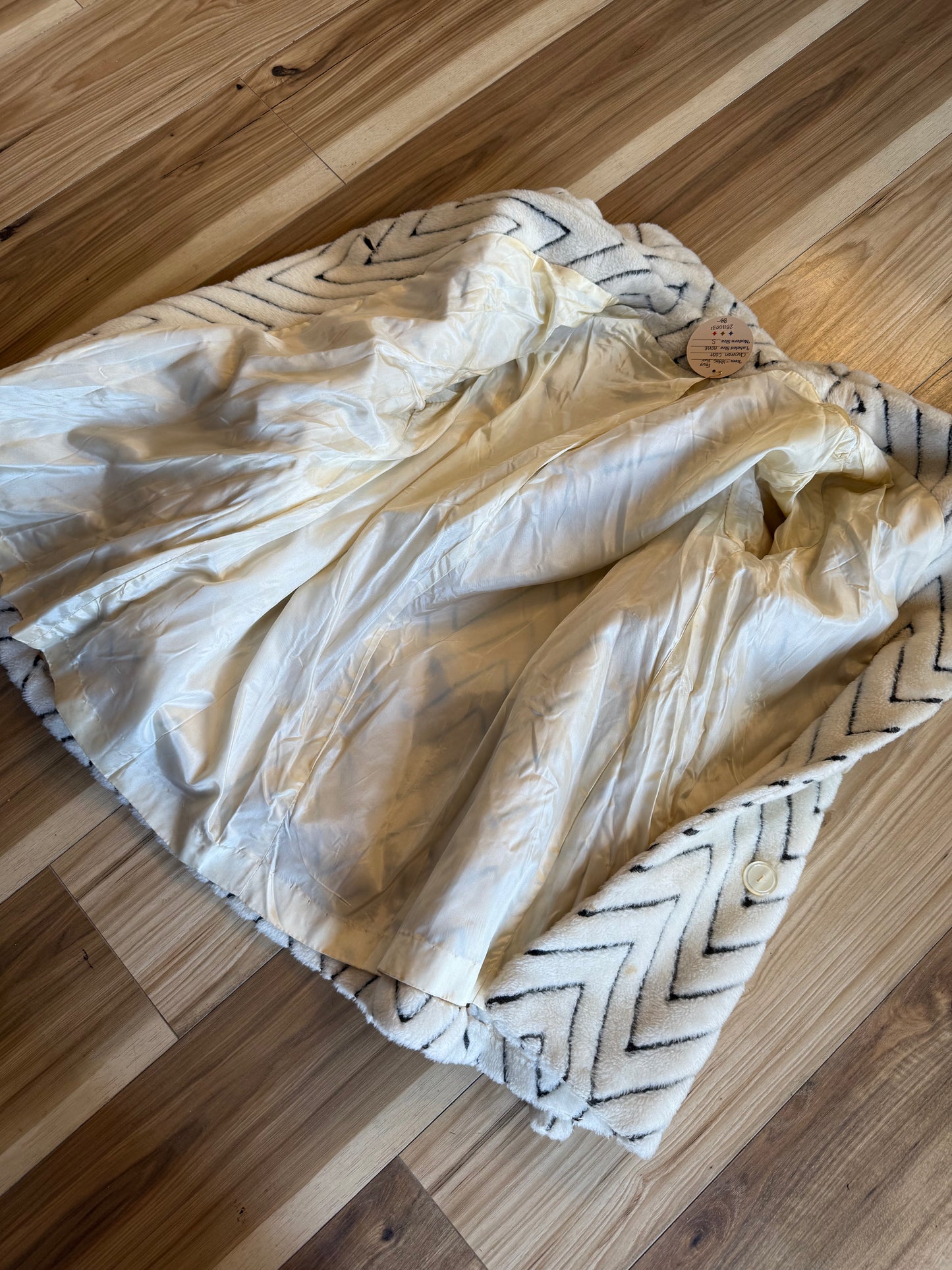 1970's Faux Fur Chevron Coat