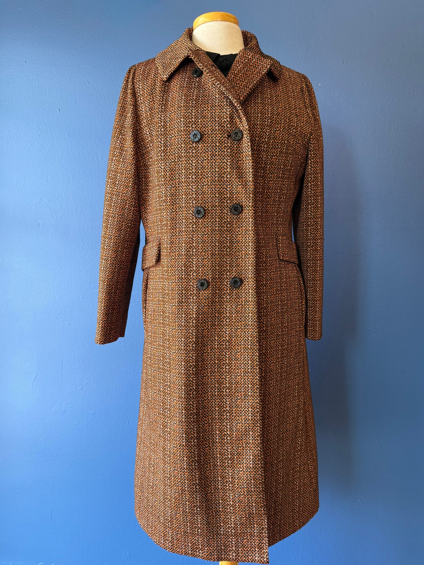 1970's Orange Patterned Coat | Mar Del