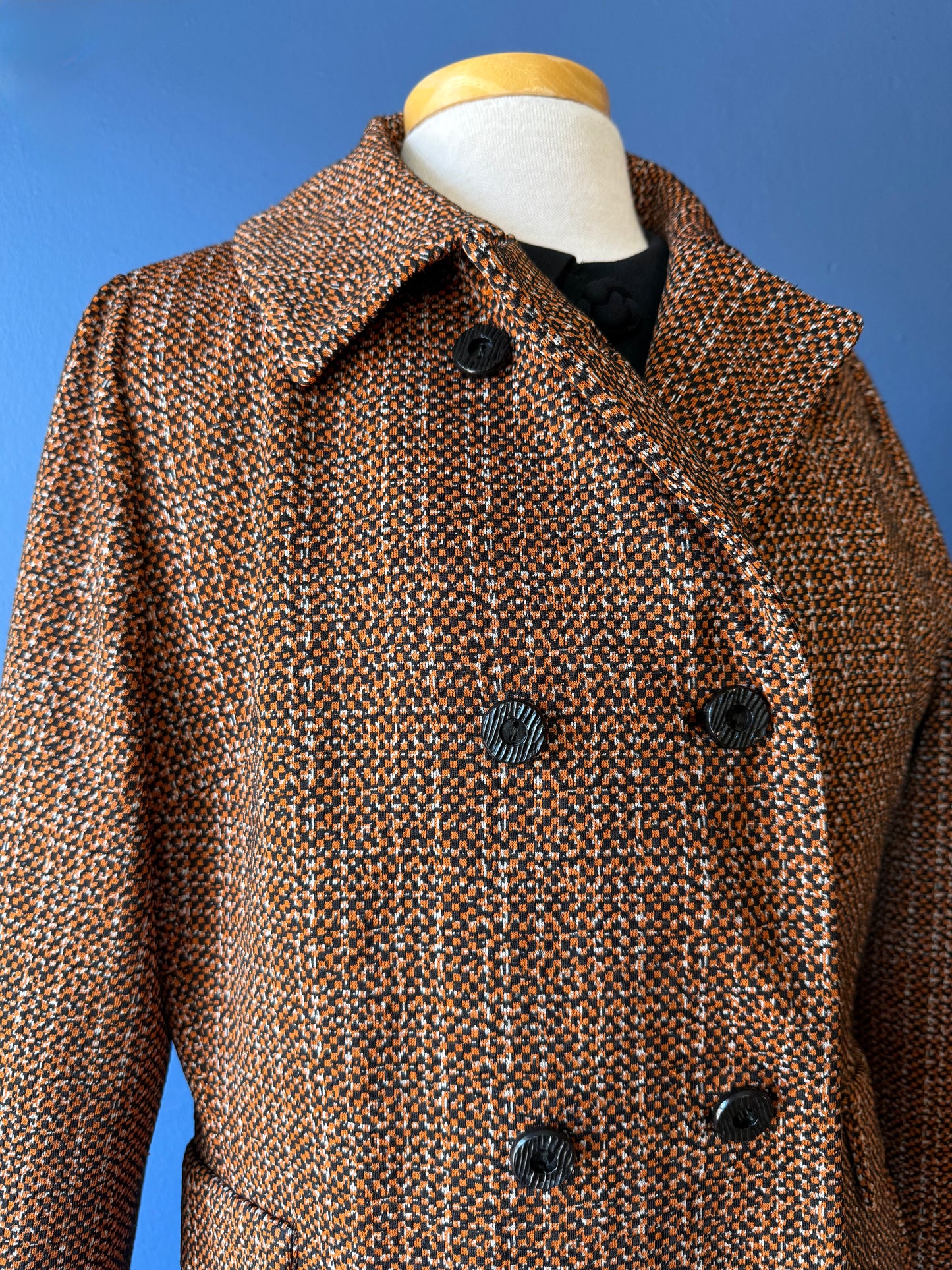 1970's Orange Patterned Coat | Mar Del