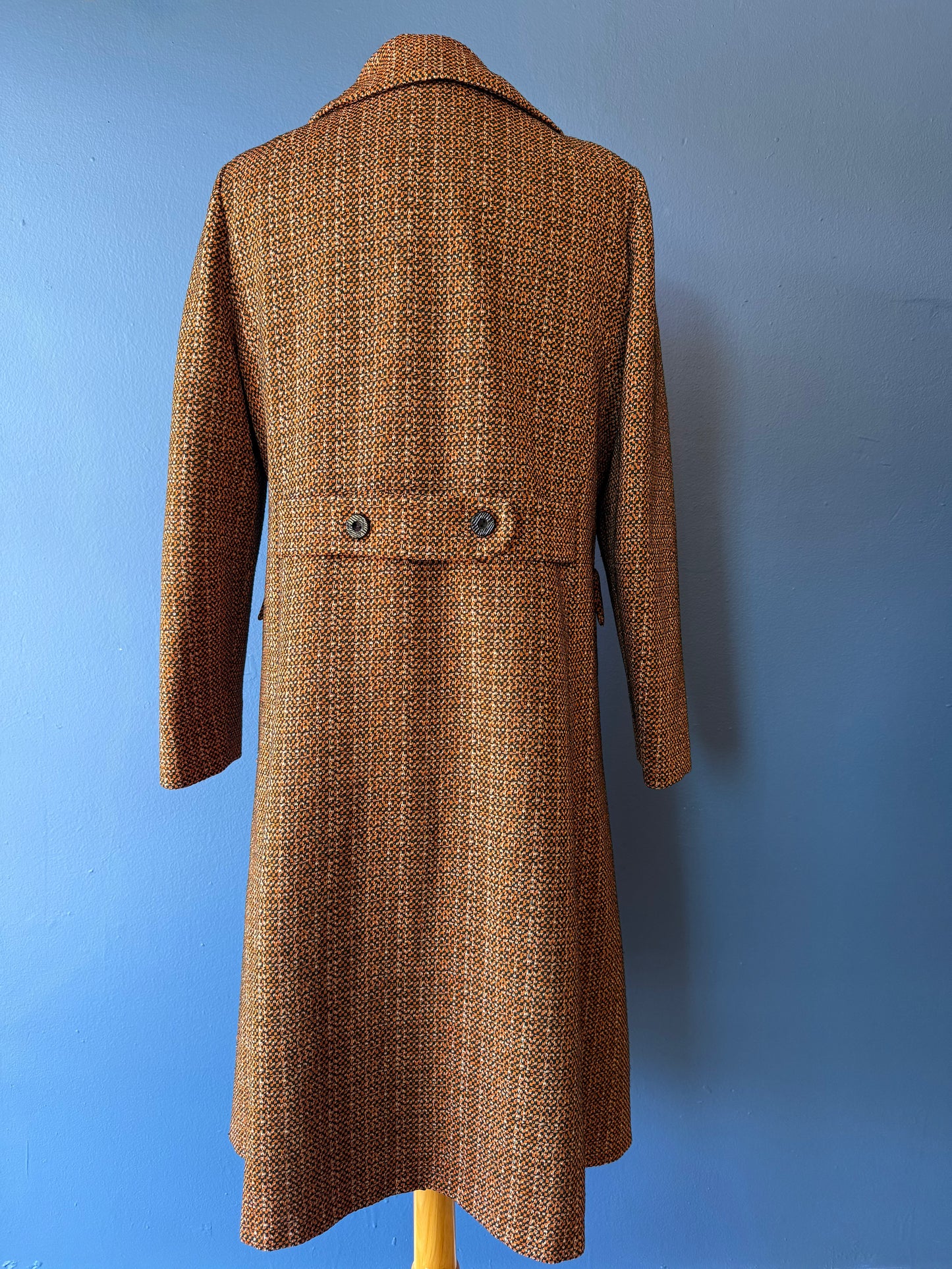 1970's Orange Patterned Coat | Mar Del