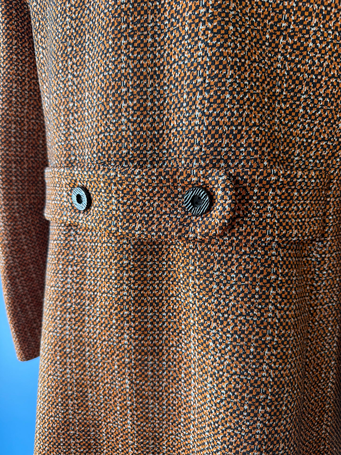 1970's Orange Patterned Coat | Mar Del