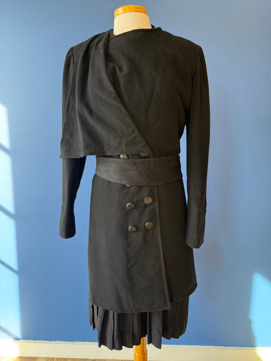 1990's Black Wool Coat | Emmanuel Ungaro