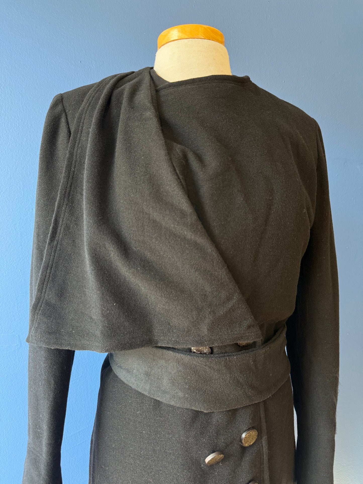 1990's Black Wool Coat | Emmanuel Ungaro