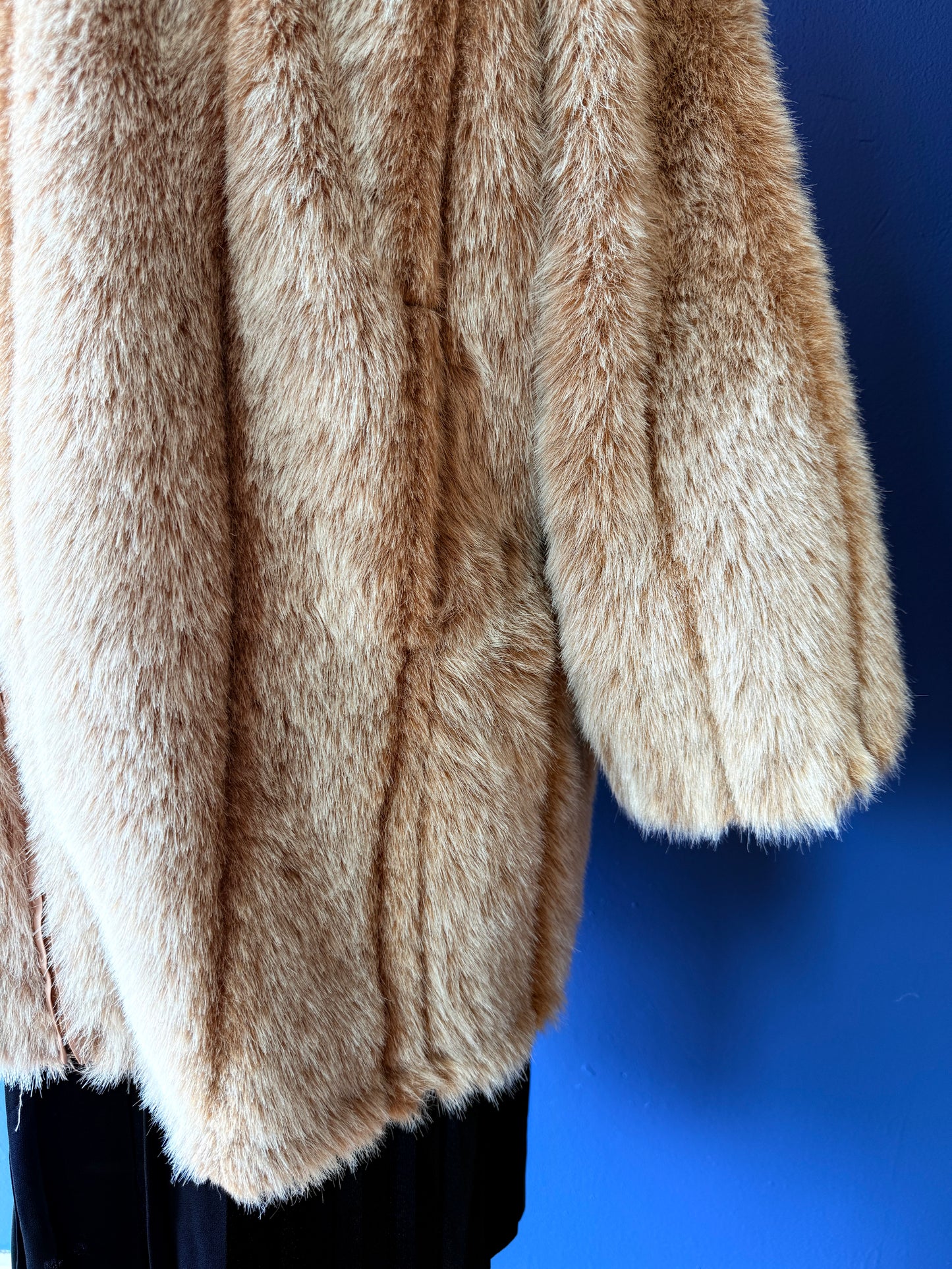 1990's Tan Faux Fur Coat | Roaman's