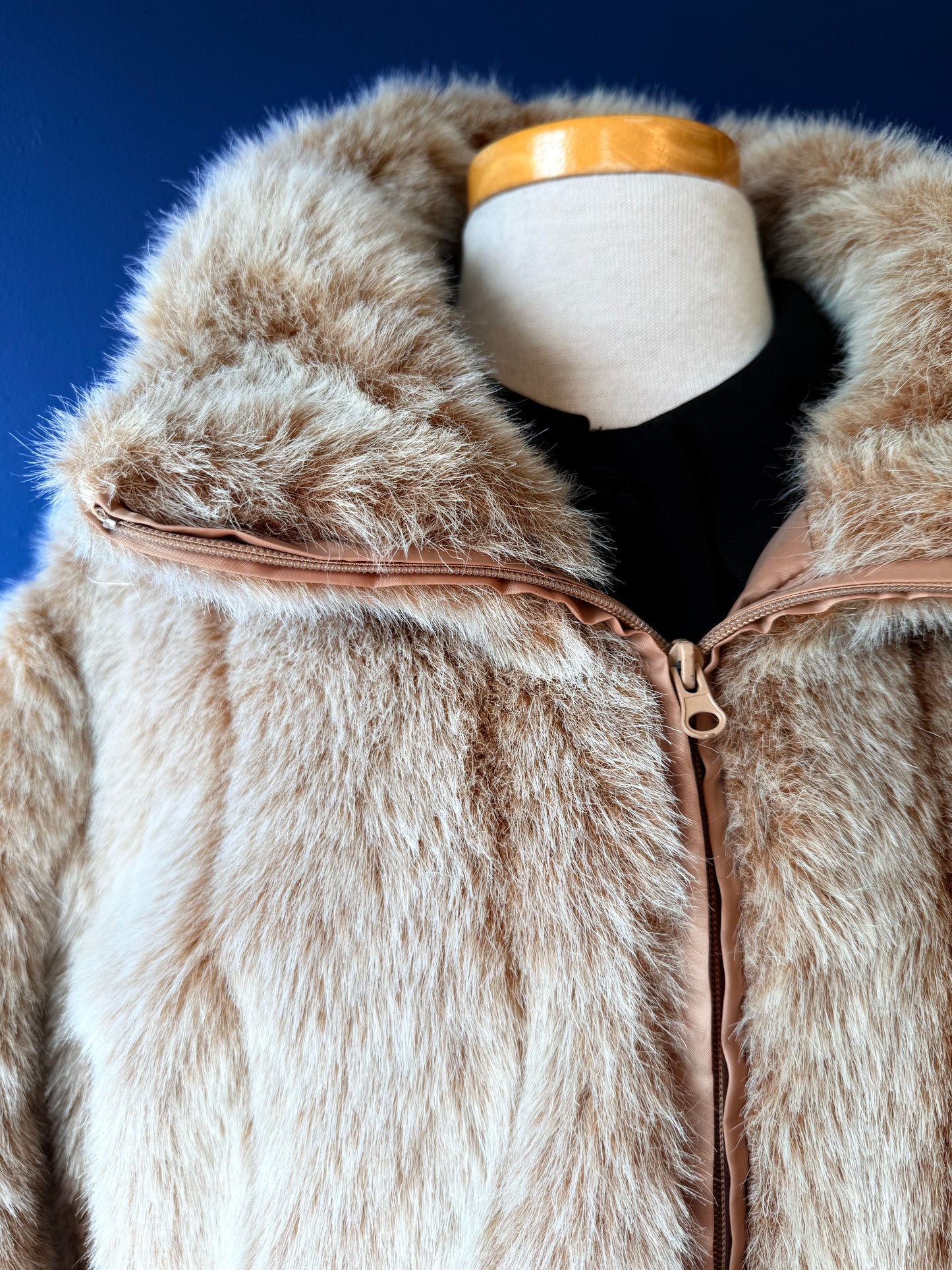 1990's Tan Faux Fur Coat | Roaman's