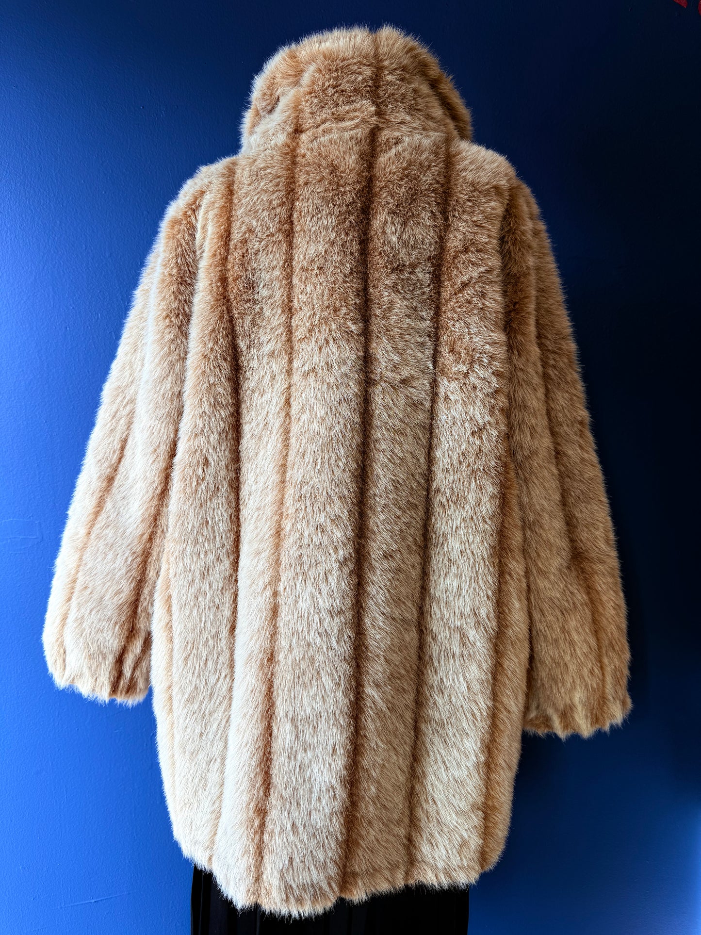 1990's Tan Faux Fur Coat | Roaman's