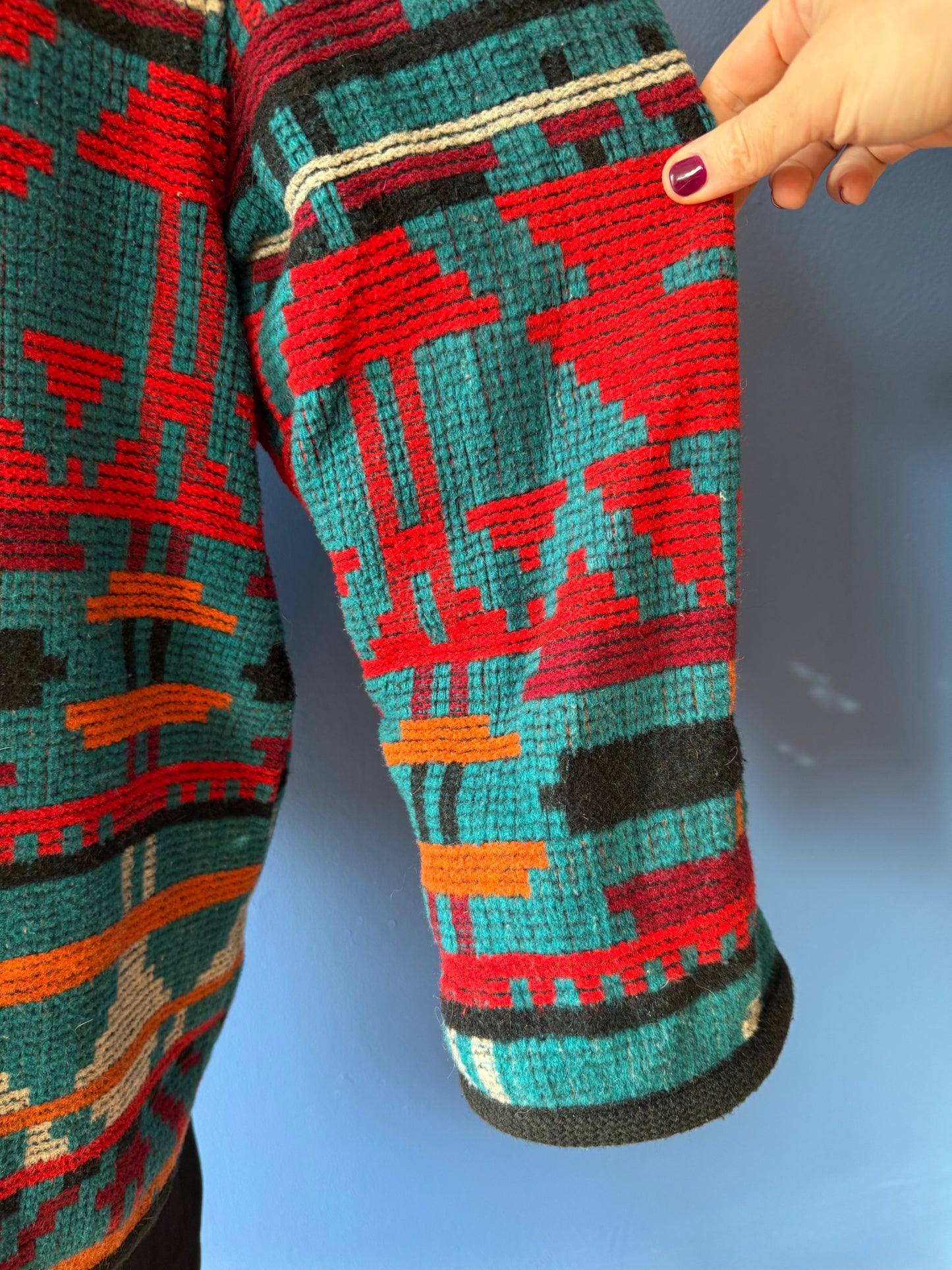 1980's Southwestern Shawl Collar Coat | Lady Suzette