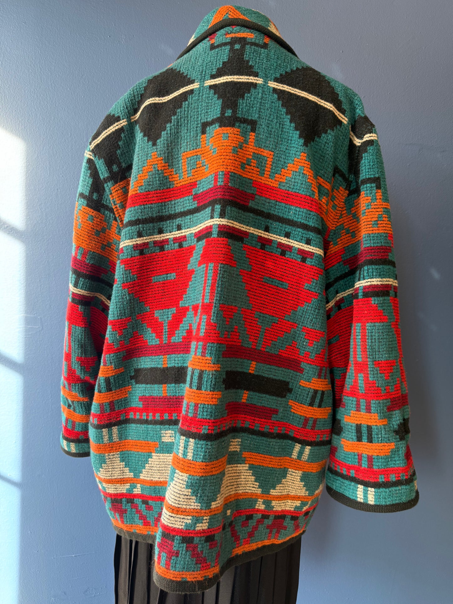 1980's Southwestern Shawl Collar Coat | Lady Suzette