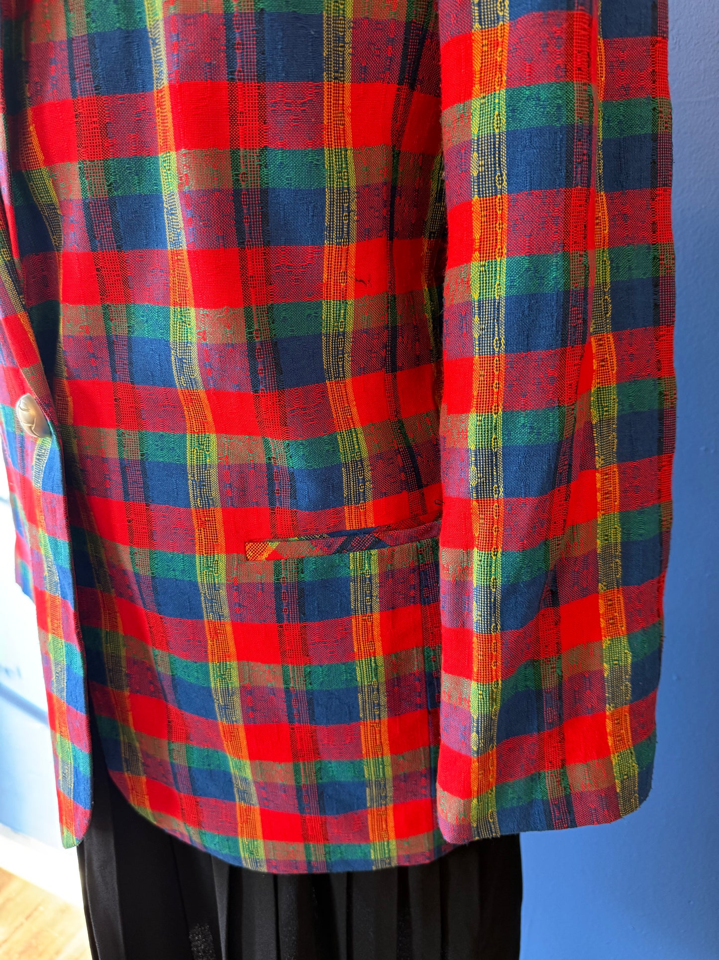 1990's Colorful Plaid Blazer | Collections Internationale