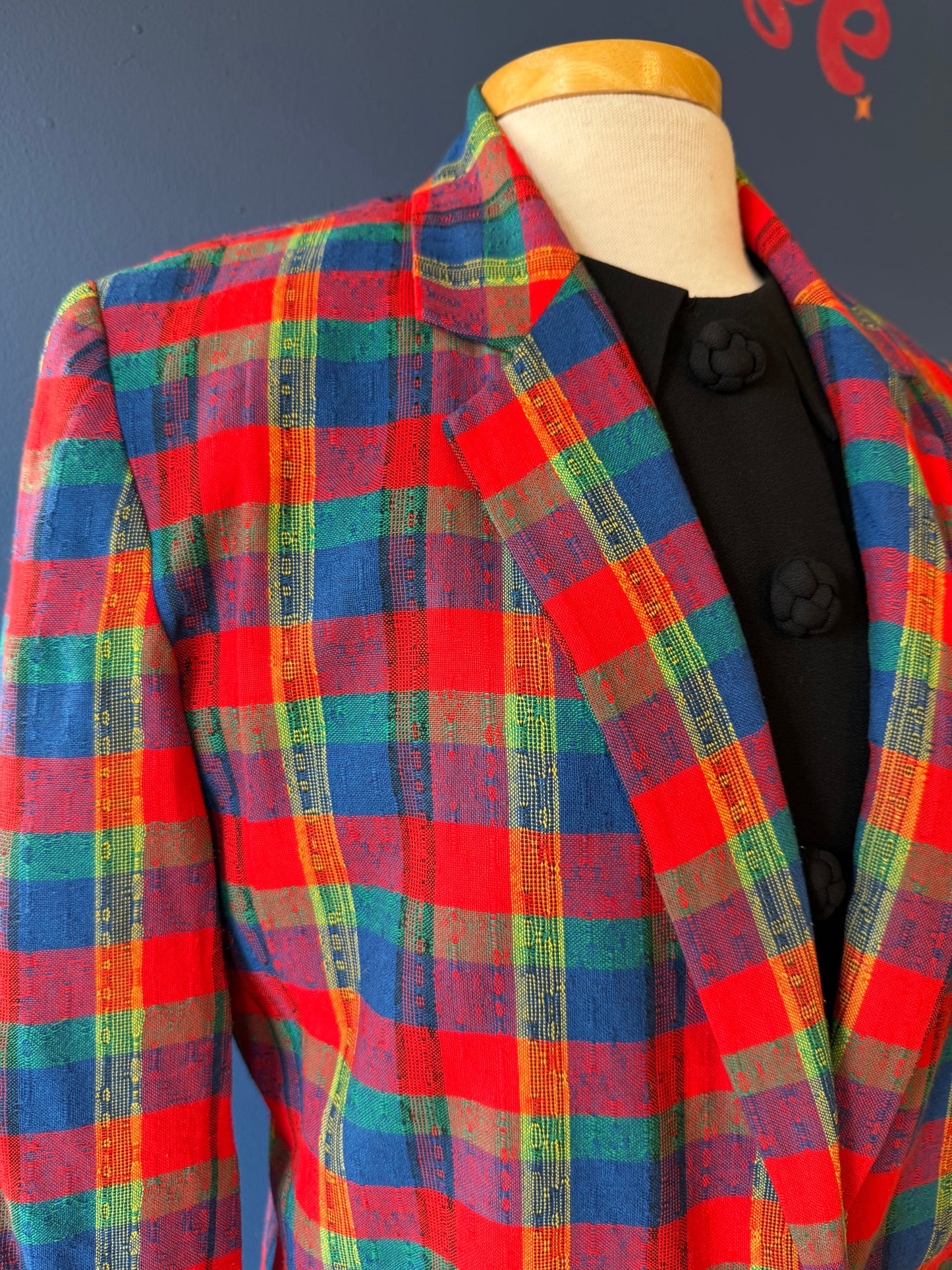 1990's Colorful Plaid Blazer | Collections Internationale
