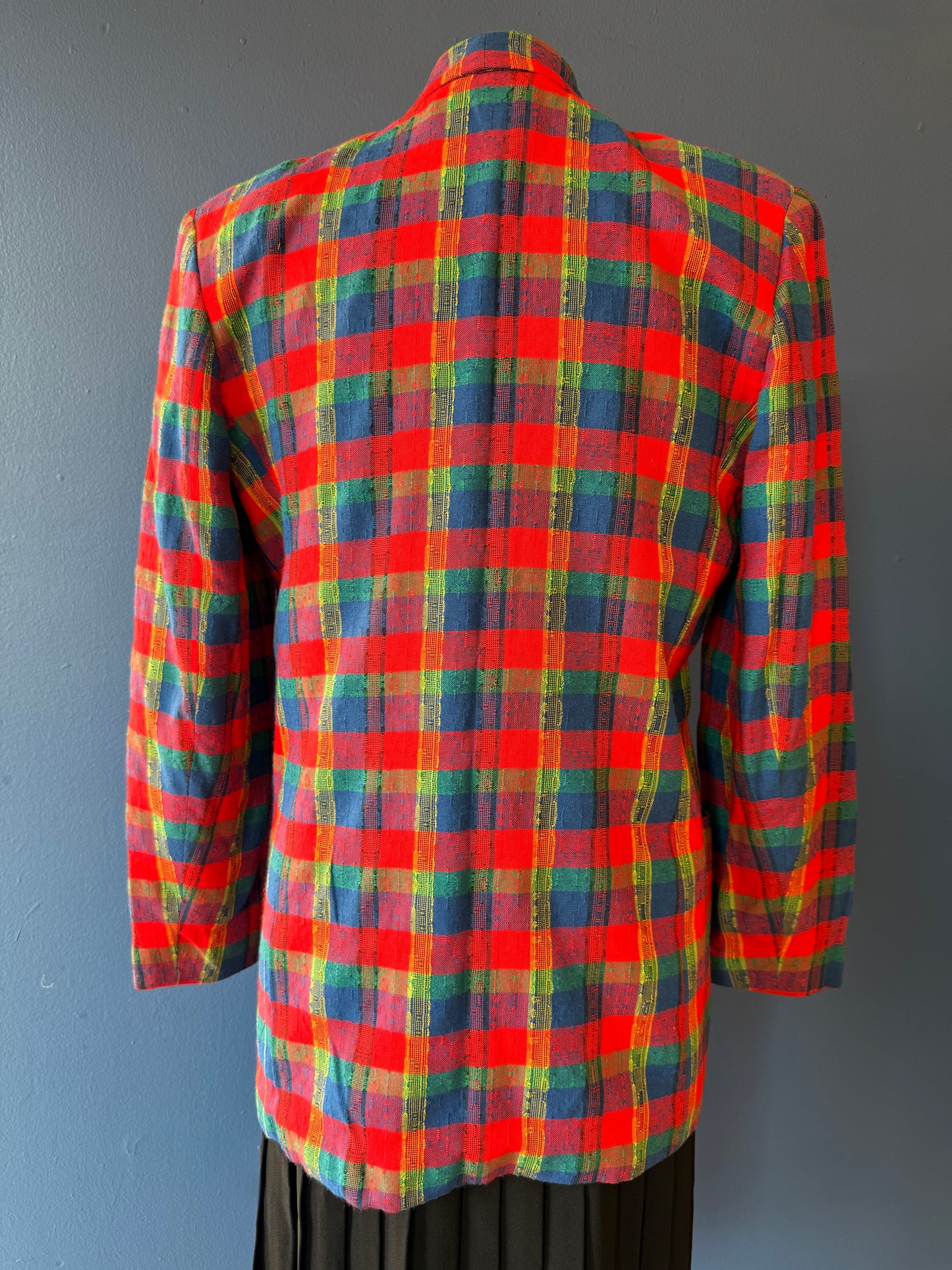 1990's Colorful Plaid Blazer | Collections Internationale