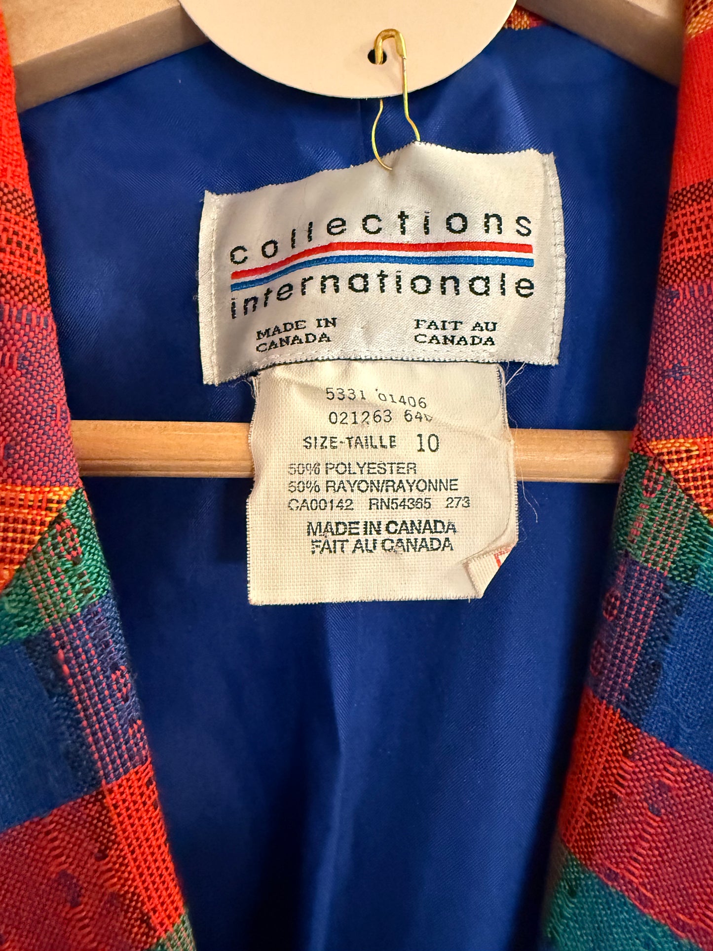 1990's Colorful Plaid Blazer | Collections Internationale