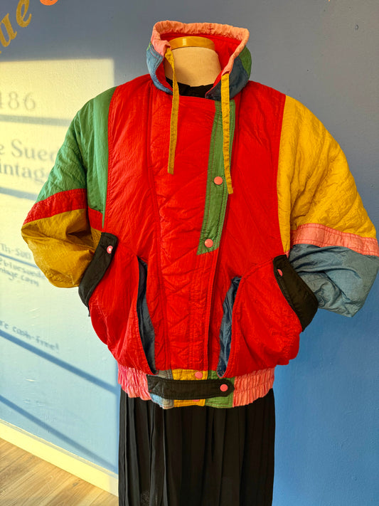 1980's Rainbow Colorblock Ski Coat | Prezzia