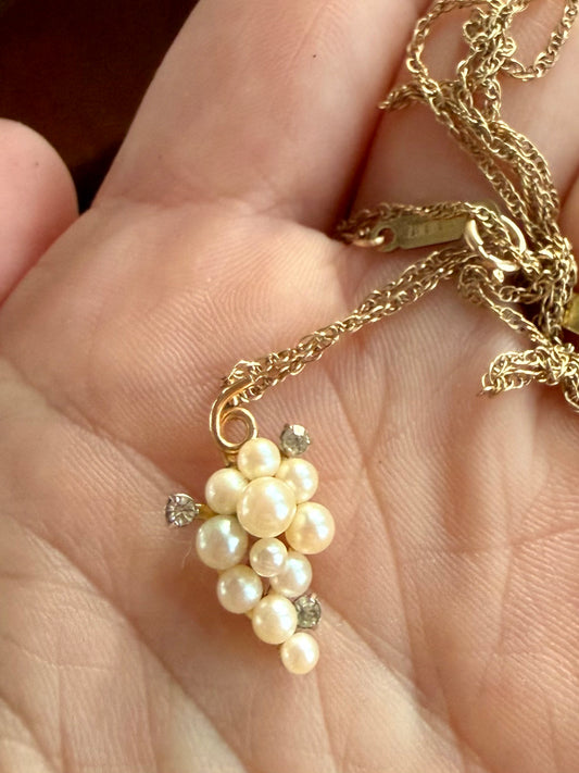 Seed Pearl Grape Cluster Necklace | Krementz