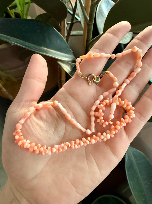 Vintage Angel Skin Coral Necklace