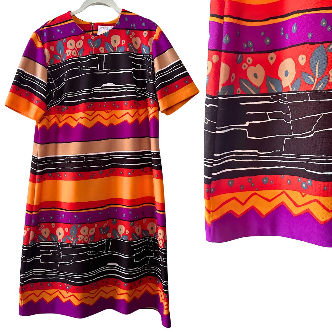 1970's Multi Stripe Dress | Morro Bay Ltd.