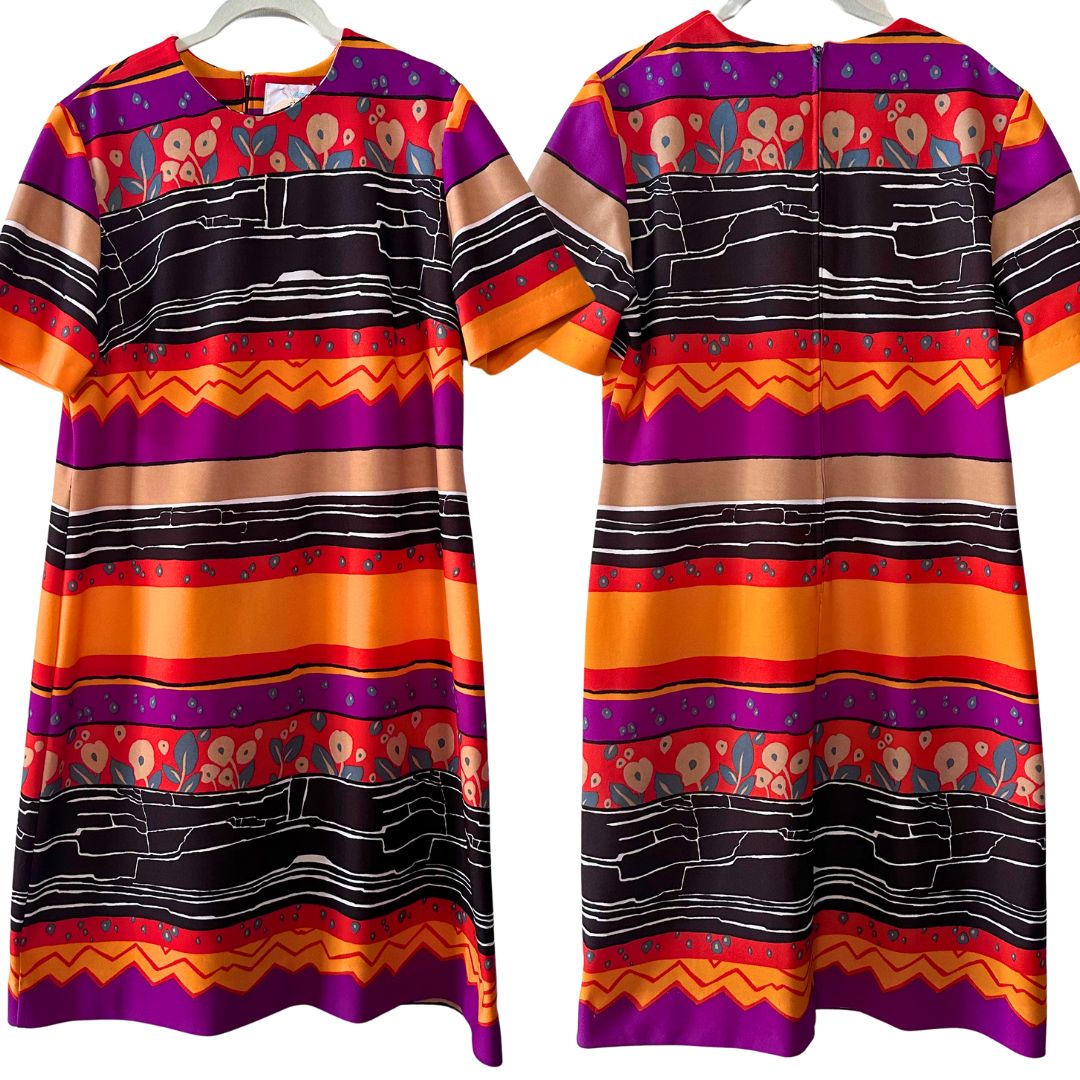 1970's Multi Stripe Dress | Morro Bay Ltd.